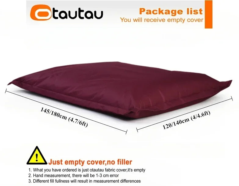 OTAUTAU M/L Outdoor/Home Bean Bag Cover 140x180cm DD103【No Filler Inside! You Need To Buy Filler By Yourself !】
