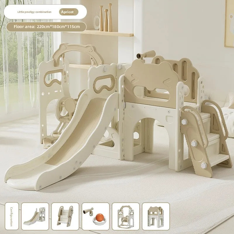 Indoor Home Kids Slide Toddler Baby Soft Climbing Frame Swing Foldable Easy Assembly Safe Non Slip Plastic Playset Play Toy