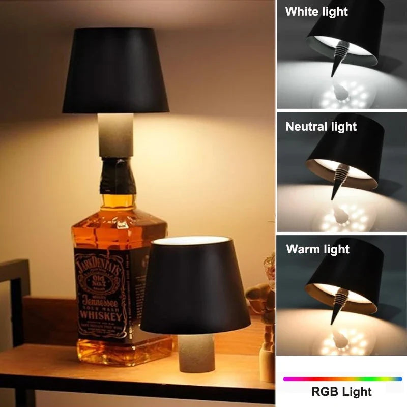 Wireless Table Lamp For Wine Bottles LED Bottle Light For Outdoor Use Touch Control Ideal For Restaurants Bars Festival Party