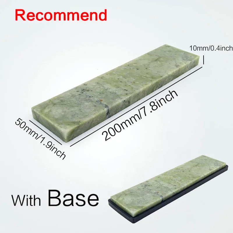 Big Green Sharpening Stone Base Natrual Agate Boron Carbide Whetstone Bar Kitchen Knife Sharper Oil Honing Whetstone Apex Edge