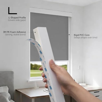 PVC Light Blockers Blackout Light Blockers Side Tracks for Window Shades and Blinds Side Tracks for Blackout Shades Easy to Ins