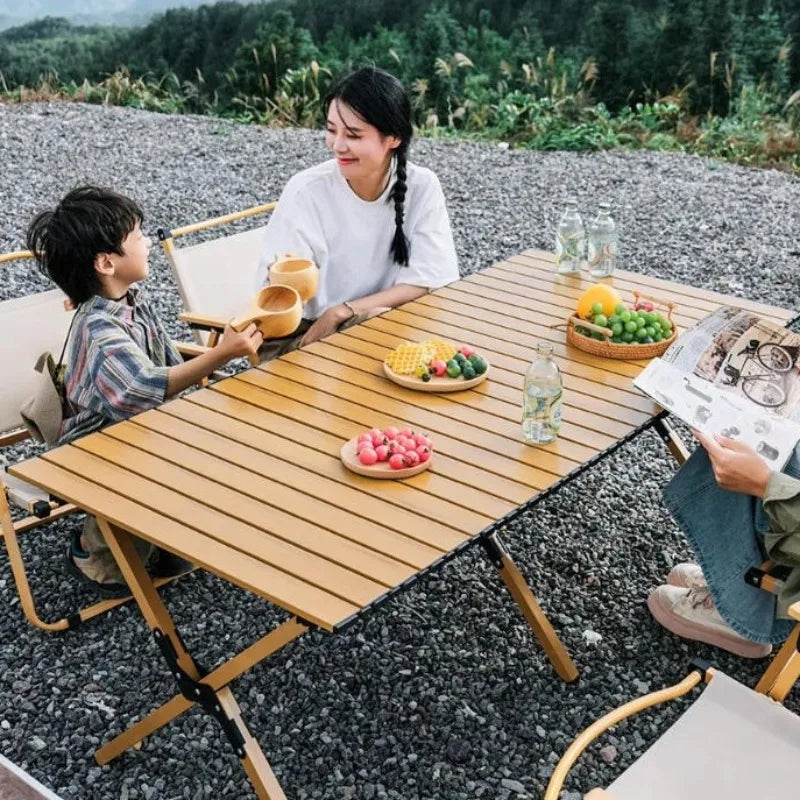 Portable Wooden Picnic Table Outdoor Folding Camping Table Lightweight Compact Camping Picnics Backyard Parties Beach Trips