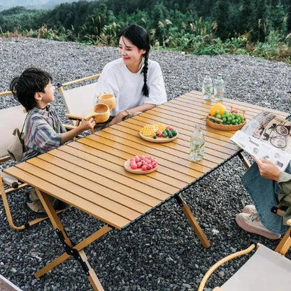 Portable Wooden Picnic Table Outdoor Folding Camping Table Lightweight Compact Camping Picnics Backyard Parties Beach Trips