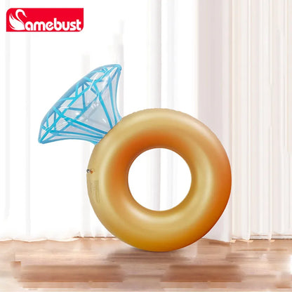 Camebust Inflatable Pool Float Diamond Swim Ring Water Lounge for Valentine Gifts or Decoration