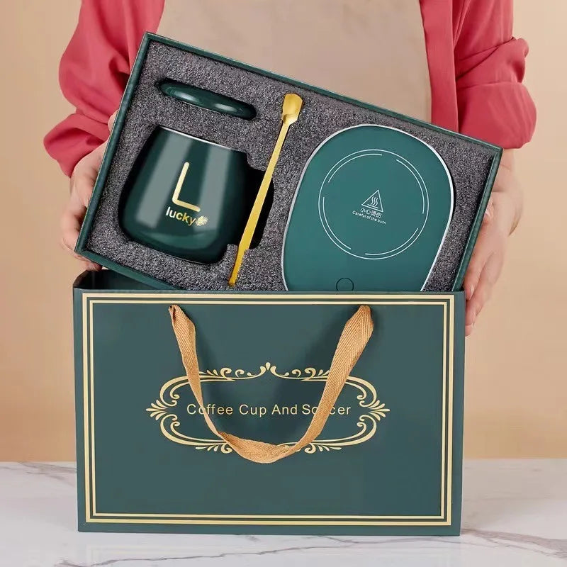 2025 warm and insulated coffee cups ceramic constant-temperature cups 55 degree warm ceramic cup with Jiapin mug gift box sets
