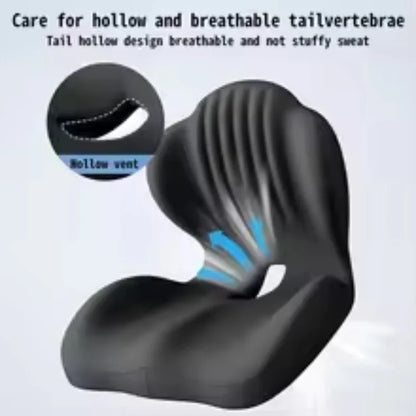 Memory Foam Lumbar Support Cushion - Ergonomic Back Pain Relief for Office Chair & Car Seat, Long Sitting Comfort