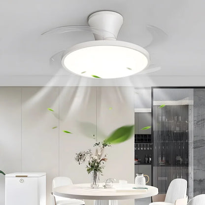 Modern Invisible LED Ceiling Fan with Light Large Air Volume 3 folding blades for Bedroom Dining room Electric fan AC220V