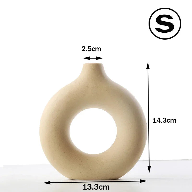 Nordic Style Flower Vase Morandi Geometric Vase Ceramic Art Crafts Bedroom Living Room Desktop Decoration Vase Decoration Home