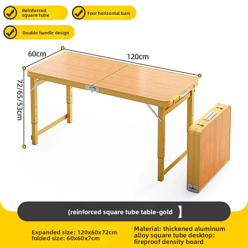 Folding table stall foldable outdoor portable rectangular small table camping picnic night market folding table and chairs