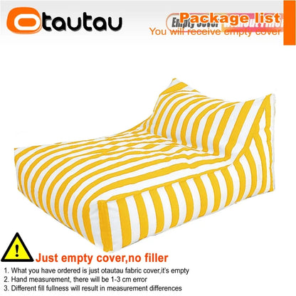 OTAUTAU Outdoor Waterproof Oxford Bean Bag Cover Floats Lounger SF343【No Filler Inside! You Need To Buy Filler By Yourself !】