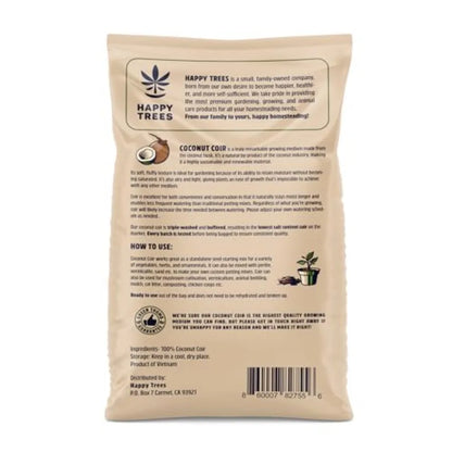 Happy Trees Coco Coir Loose Coconut Fiber Growing Medium Potting Mix Seed-Starting Premium Quality Triple-Washed for Low Salt/E