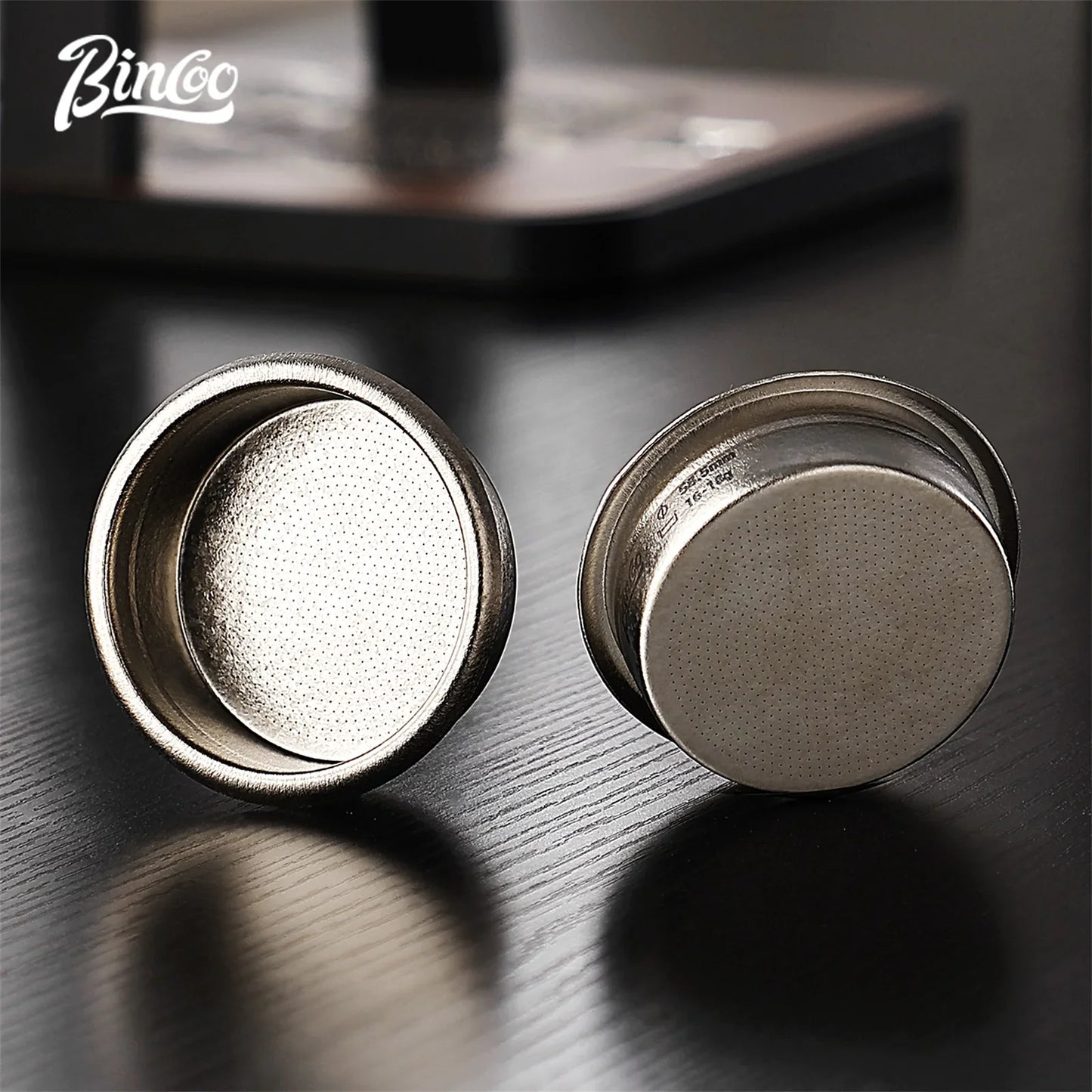 Bincoo Titanium Precision Portafilter Basket 58.5mm Professional Espresso Extraction Tool for Even Coffee Grounds Distribution
