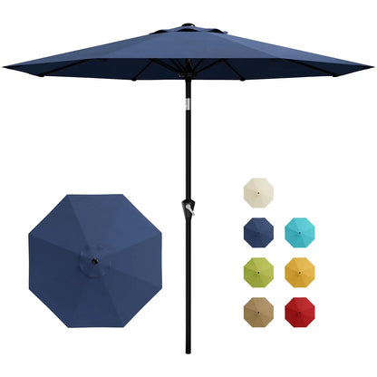 10FT Patio Umbrella Outdoor Table Market Umbrella With Crank Lift & Tilt Sunshade Waterproof For Garden Yard Pool Deck