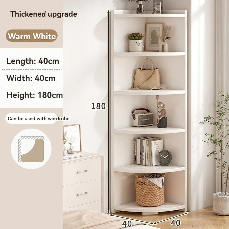 Corner storage cabinet for home use, simple foyer, coat rack, corner wall display cabinet, floor standing bookshelf, bedroom sid