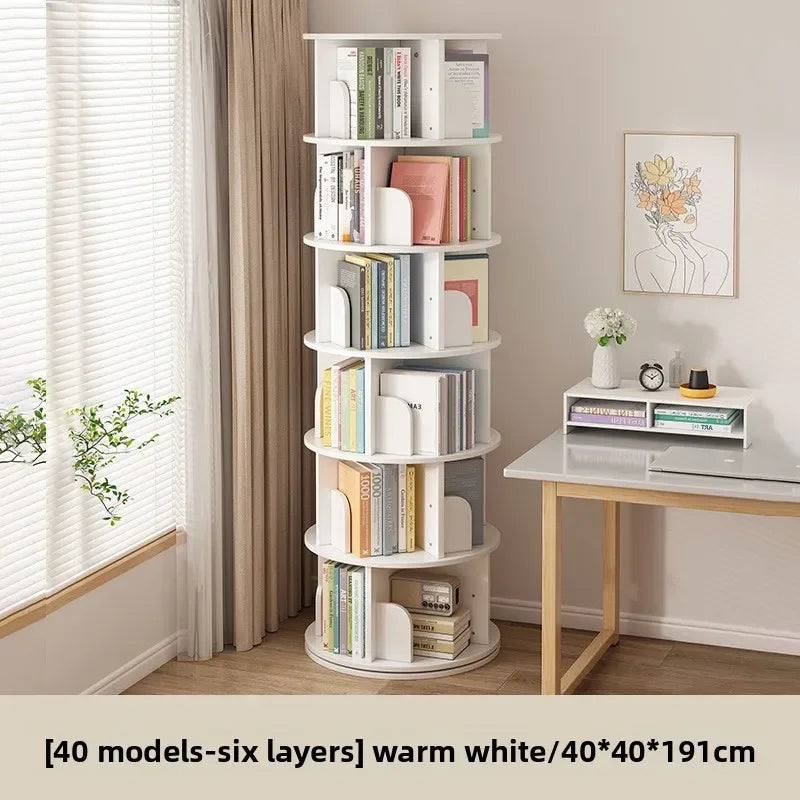 Rotating bookshelf Floor storage shelf Children's simple picture book rack