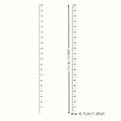 2m Wall Height Measurement Card - Modern Style, Durable PC Material, Writeable & Removable, Accurate 2m Per Sheet|Wall Decor