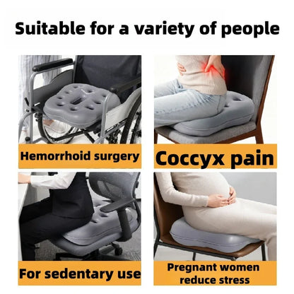 PVC inflatable seat cushion for portable storage, office and home use, anti slip and breathable chair cushion, anti hemorrhoid