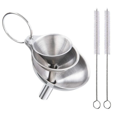 3/5 Pcs Stainless Steel Kitchen Funnels Set Food Grade Metal Funnels for Filling Bottles Small Funnels for Essential Oil Spices
