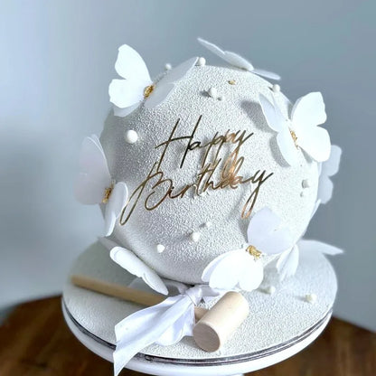 New Acrylic Kids Happy Birthday Cake Toppers Gold Boy or Girl Birthday Party Cake Topper for Baby Shower Gift Dessert Decoration