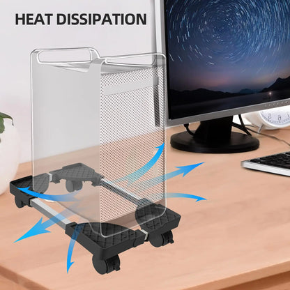 Adjustable Mobile CPU Stand Holder Tower Stand with Rolling Caster Wheels Computer Stand for Tower Fit Most PC Desk Accessories