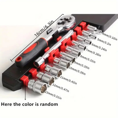 12-piece Xiaofei 1/4 Auto Repair Tool Set, Complete Set of Hardware Toolbox Tools,Socket Wrench Combination