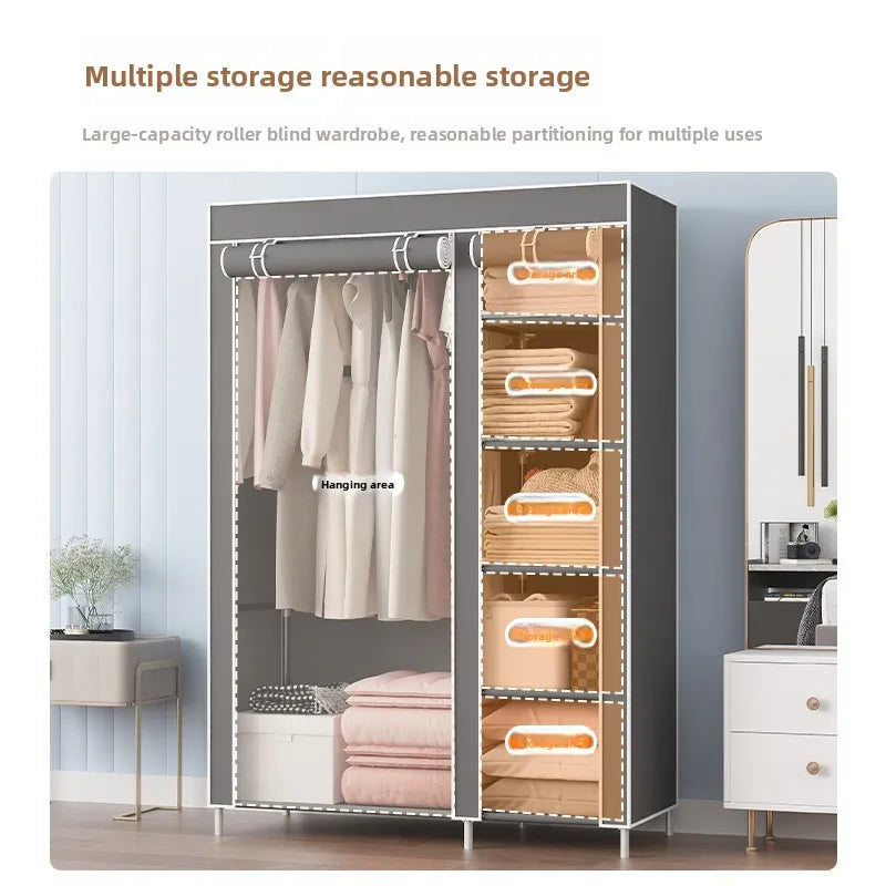 Simple wardrobe storage non-woven fabric assembly folding foreign trade e****mical cloth wardrobe