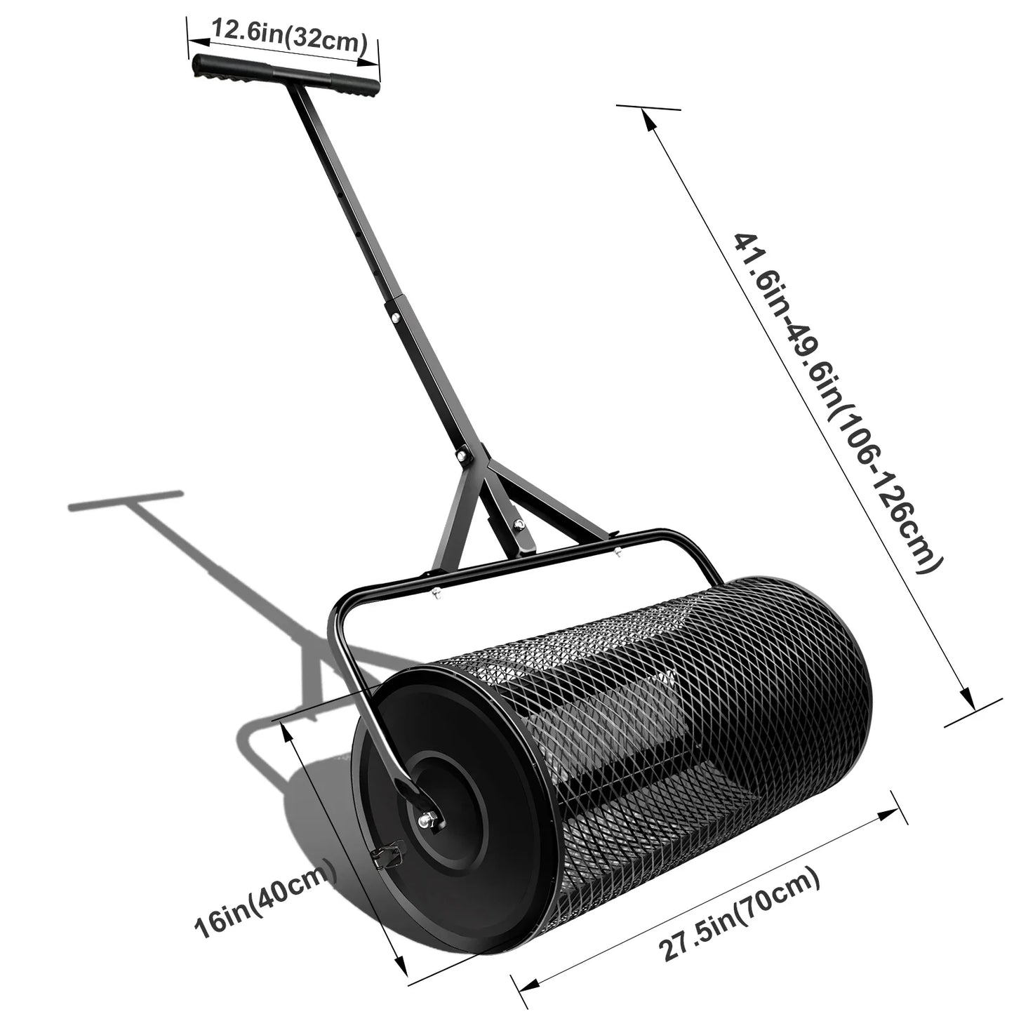 T Shape Handle Compost , Peat Moss , Metal Mesh Manure Spreader For Lawns, Garden Planting Seeding，Grape crushing tool