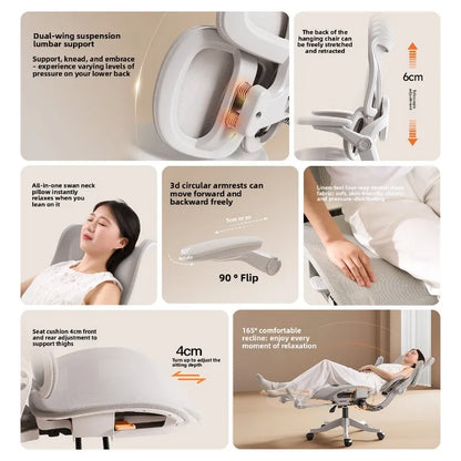 Durable Ergonomic chair Floating wing waist support Computer chair Office chair Back chair Household e-sports chair