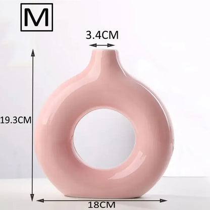 Nordic Style Flower Vase Morandi Geometric Vase Ceramic Art Crafts Bedroom Living Room Desktop Decoration Vase Decoration Home
