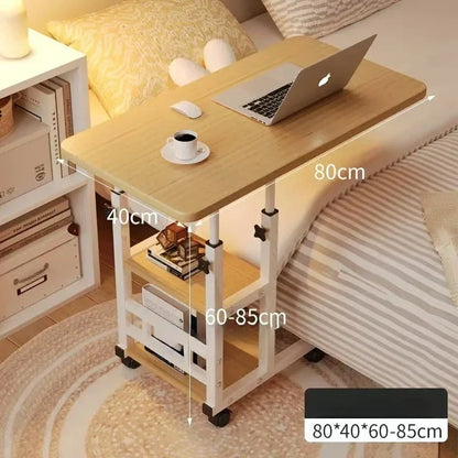 Rotating wheel household desk,bedside table, adjustable standing desk stand,mobile laptop stand,suitable for bedroom and office