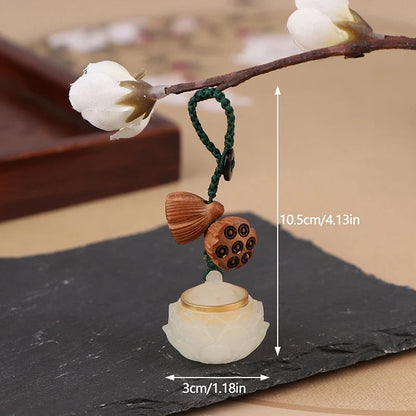 Nightglow Bag Ethnic Carved Rich Noble Hollow Pot Keychain Bodhi Pearl Jade Agate Natural Lasting Fragrance Gifts