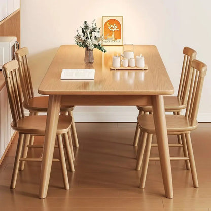 Solid wood dining table modern home rectangular dining table Japanese style dining table small apartment simple