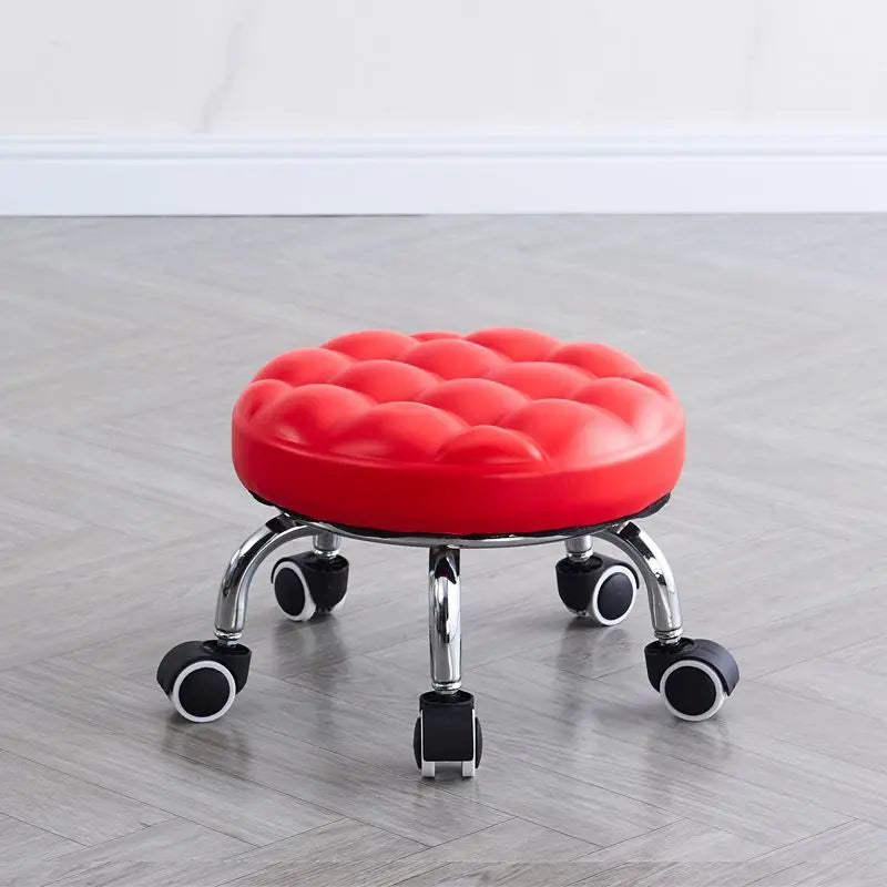 Household wheeled floor-cleaning chairs, wheeled seam sealing stools, low stools, rotating nail and pedicure round stools  스툴