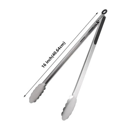 9/12/16 inch stainless steel BBQ grilling tongs salad food clip non-slip handle bread serving Tong cooking barbecue clip clamp