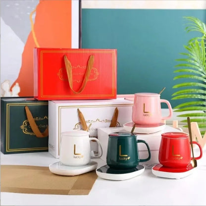 2025 warm and insulated coffee cups ceramic constant-temperature cups 55 degree warm ceramic cup with Jiapin mug gift box sets