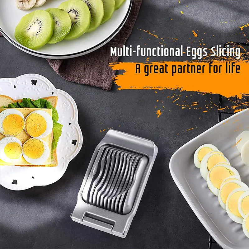 Heavy Duty Aluminium Egg Slicer for Hard Boiled Eggs Strawberry Slicer Stainless Steel Wire Multi Egg Dicer for Soft Fruit