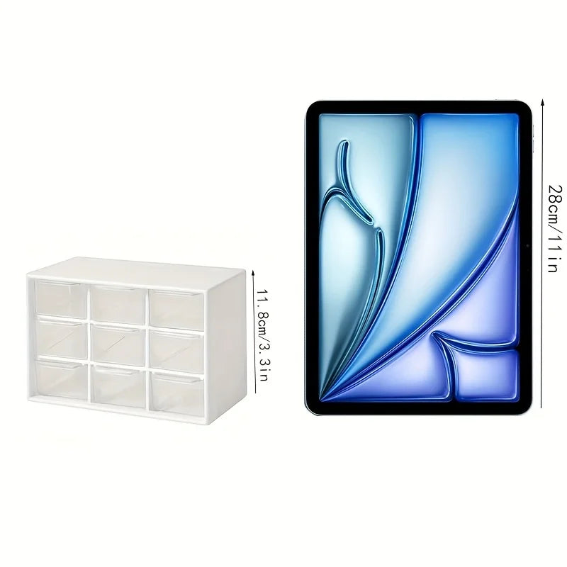 Dustproof Multi-Grid Desktop Drawer Organizer - Portable Storage Box for Jewelry, Cosmetics, Desk Drawer Organizer Box