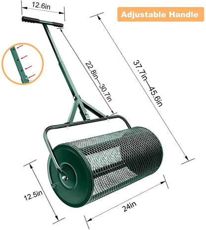 T Shape Handle Compost , Peat Moss , Metal Mesh Manure Spreader For Lawns, Garden Planting Seeding，Grape crushing tool
