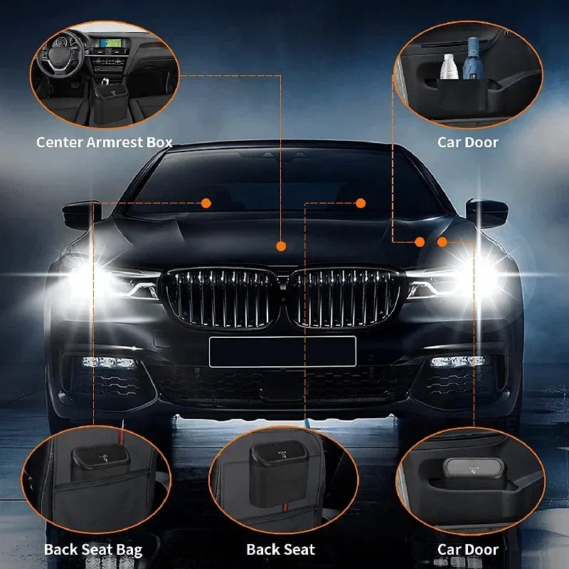 Car Trash Can (with Lid)  Small Car Trash Can, Leak-proof Mini Car Accessories