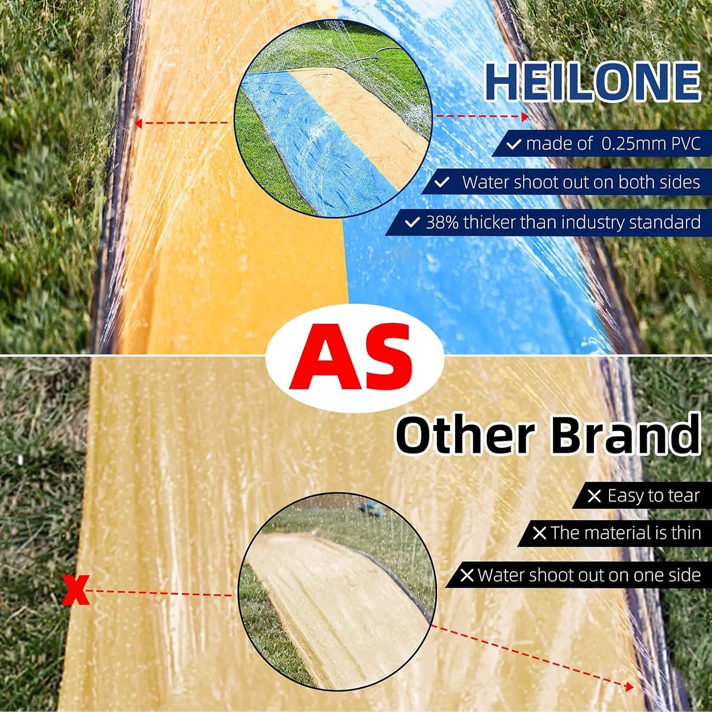 Outdoor double water slide, summer water play, grassland, single water slide, surfboard, PVC inflatable water slide