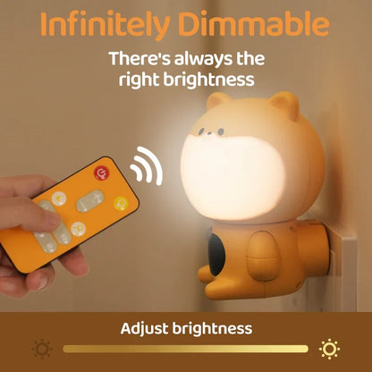 Cute Pet Wall Lamp Animal Night Light Plug-In Induction Night Light With Remote Control Wall Lamp Bedroom Corridor Lighting