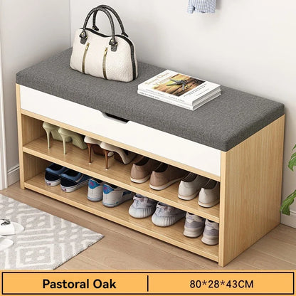 Entrance panel entrance, entrance hall, shoe wearing stool, entrance for sitting, long stool, shoe cabinet, shoe rack integrated
