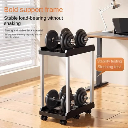 Universal PC Case Holder Under Desk Mobile CPU Stand Adjustable Double-Layer Computer Host Stand Bracket Rack with 4/6 wheels