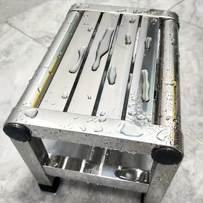 Multi Functional Stainless Steel Stool - Durable Thick & Sturdy Stool, Ideal for Living Room, Bathroom, Kitchen, Corridors