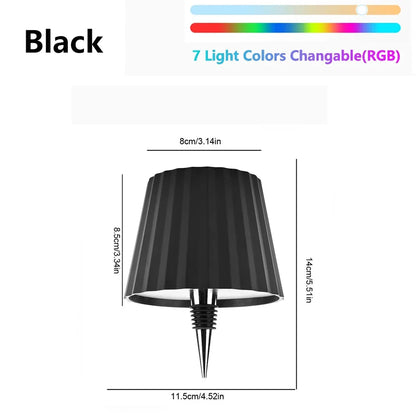 Wine Bottle LED Wireless Table Lamp 2000mAh 7 Colors Dimmable RGB USB Rechargeable Dining Table Lights Beverage Lamp Top touch