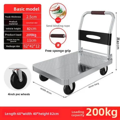 Heavy Duty Foldable Garden Cart Utility Wagon All Terrain Wheels Steel Dump Bed Hauling Mulch Firewood Plants Tools Carrito