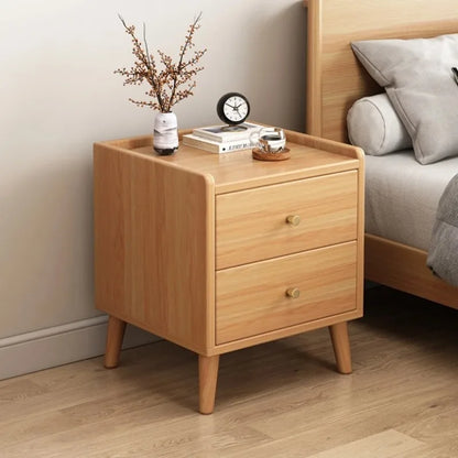 Modern Minimalist New Chinese Style Compact Narrow Bedside Table Nightstand Solid Wood Storage Drawer Bedroom Home Furniture