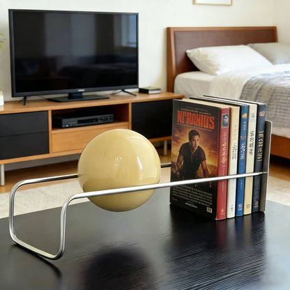 Modern Gravity Ball Book Holder – Bauhaus Mid-Century Desktop Organizer, Chic Magazine & Newspaper Rack, Stylish Office Desk