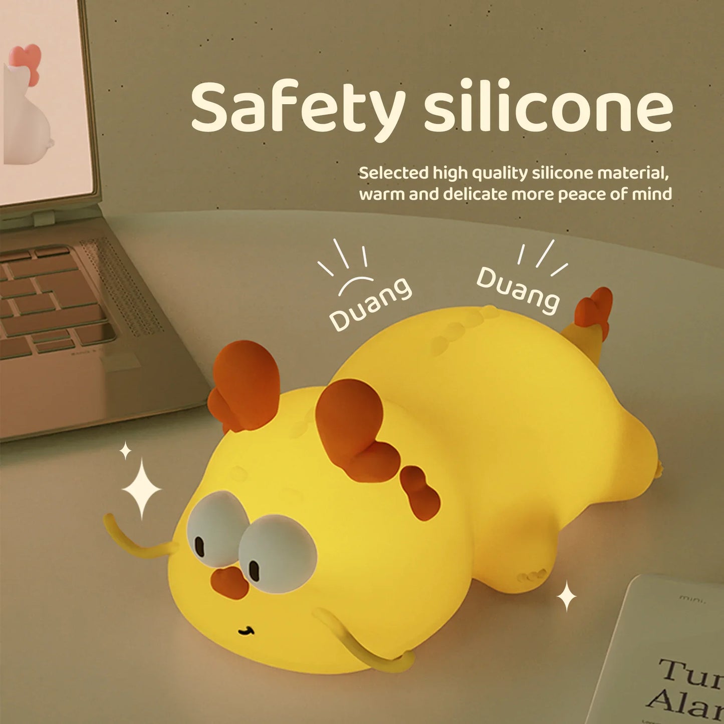 Dinosaur Night Light Chinese Dragon Night Lamp Cute Silicone Lamp Touch Timing Desktop Decorative Lamp Children's Birthday Gift