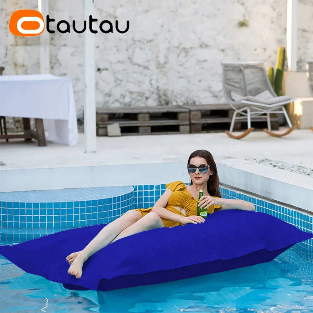 OTAUTAU 6ft Giant Floating Bean Bag Lounger Cover No Filler Outdoor Swimming Pool Pillowsac Garden Beach Beanbag Salon Sac DD034